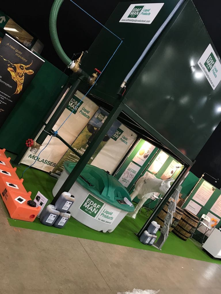 Completed exhibition stand โ indoor agricultural show